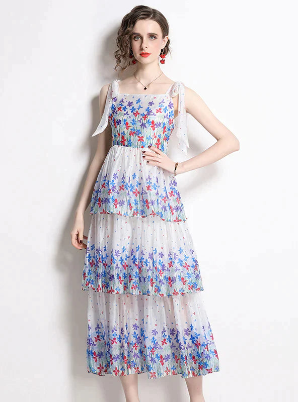 BerryBetty - Layered Print Sling Cake Dress