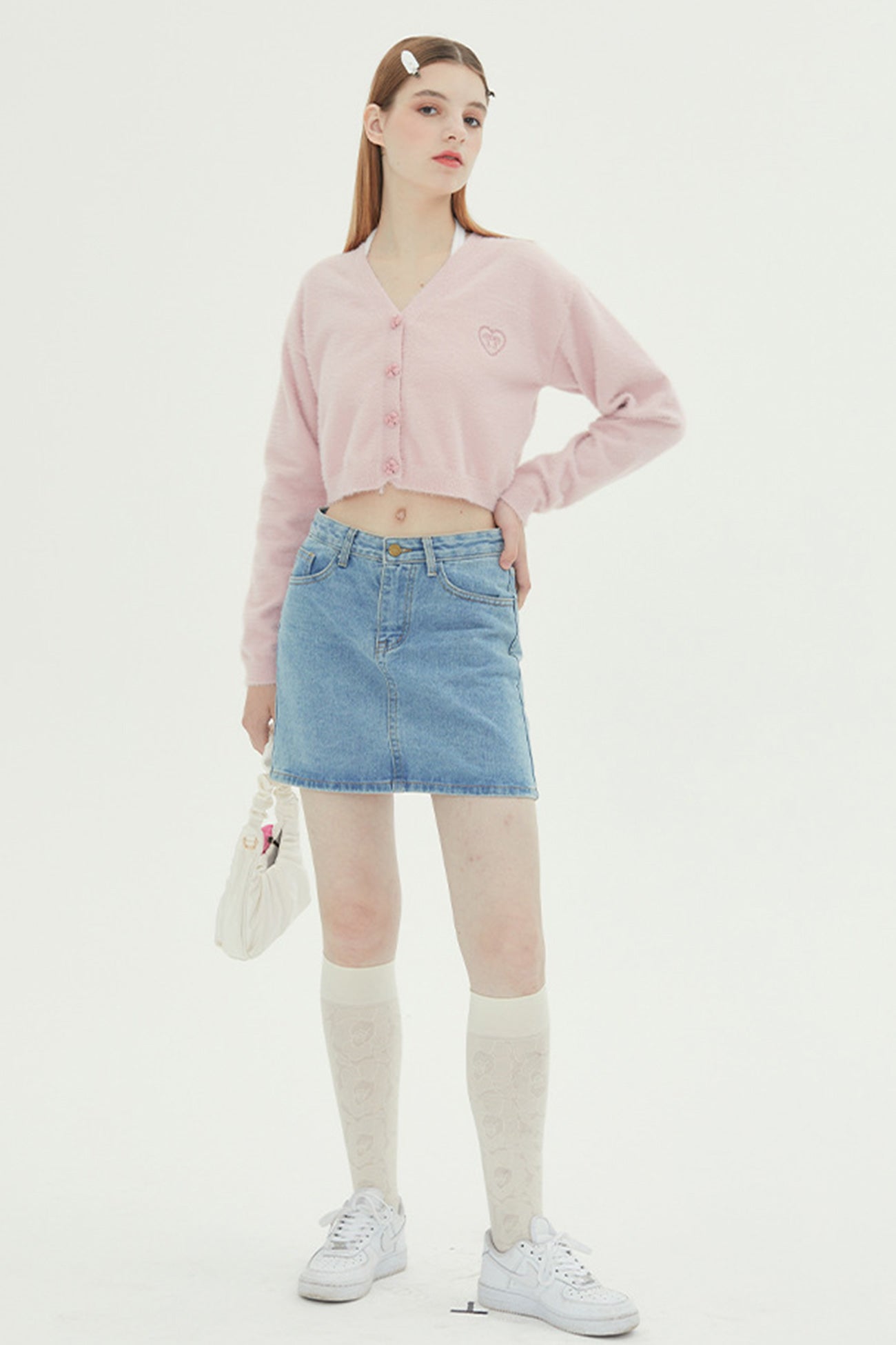 BerryBetty - V Neck Solid Color Cardigan