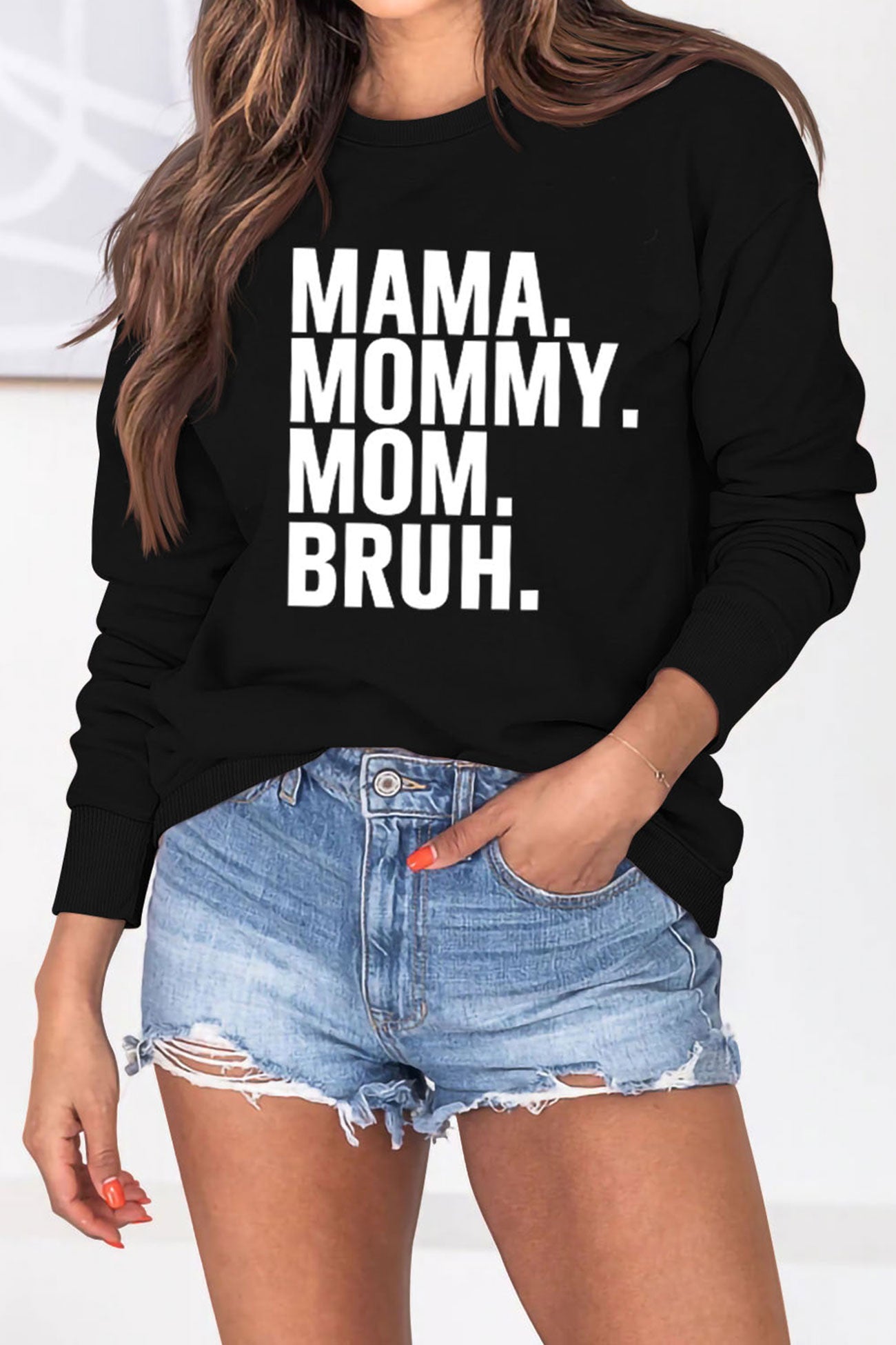 BerryBetty - The Way Call Mama Letter Printed Sweatshirt