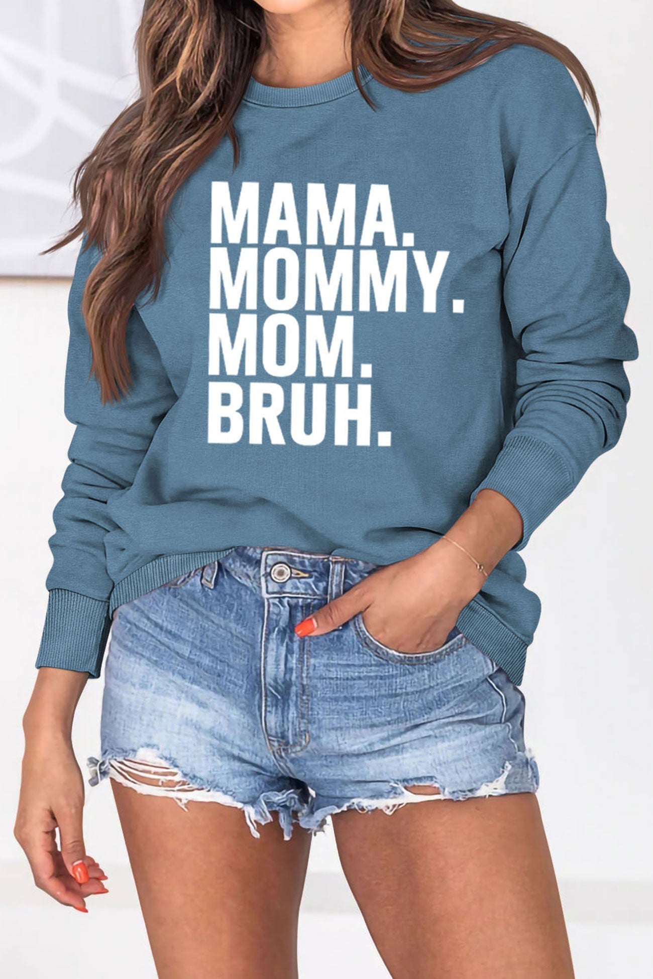 BerryBetty - The Way Call Mama Letter Printed Sweatshirt