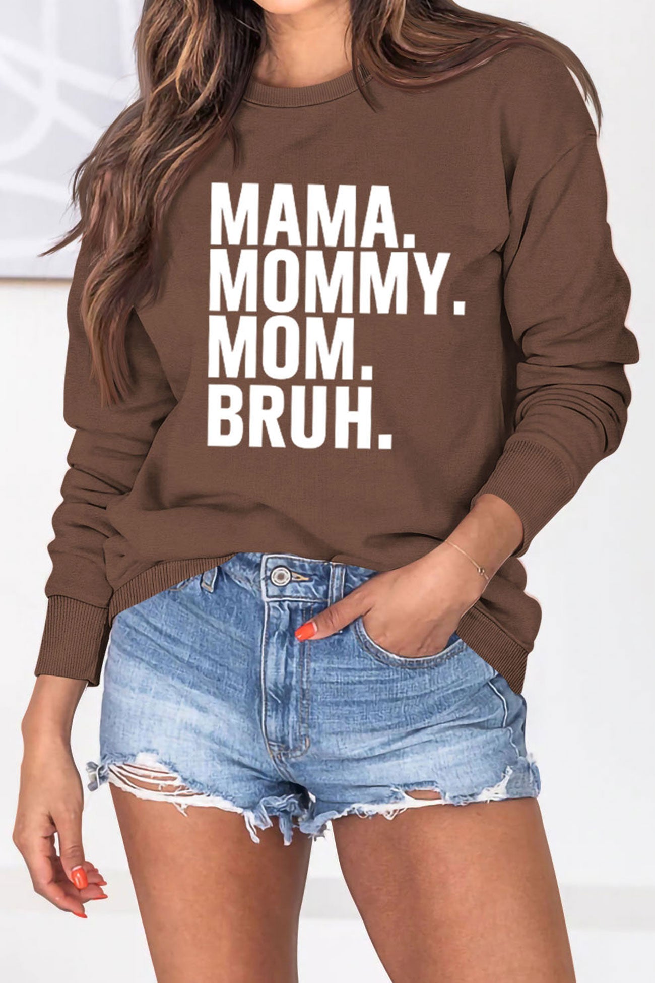 BerryBetty - The Way Call Mama Letter Printed Sweatshirt