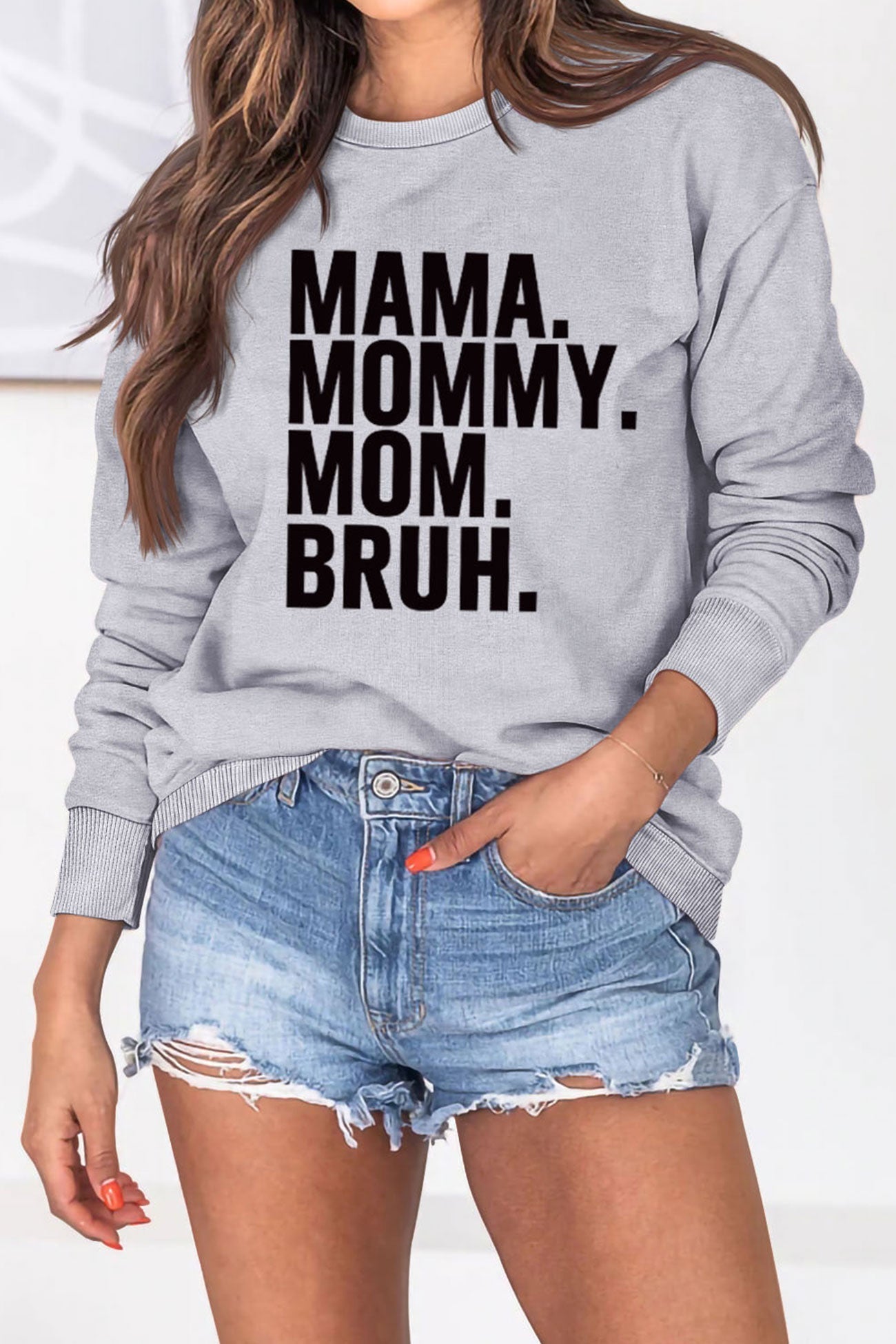 BerryBetty - The Way Call Mama Letter Printed Sweatshirt