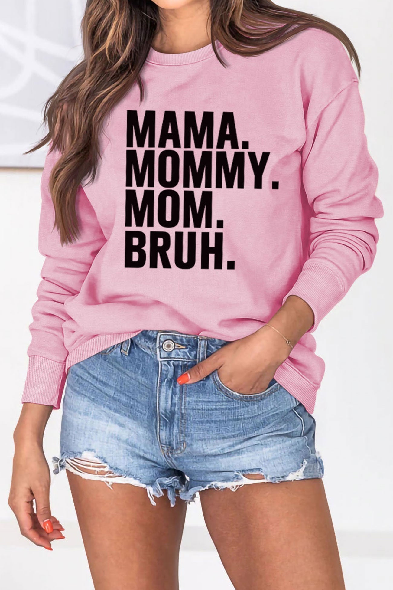 BerryBetty - The Way Call Mama Letter Printed Sweatshirt