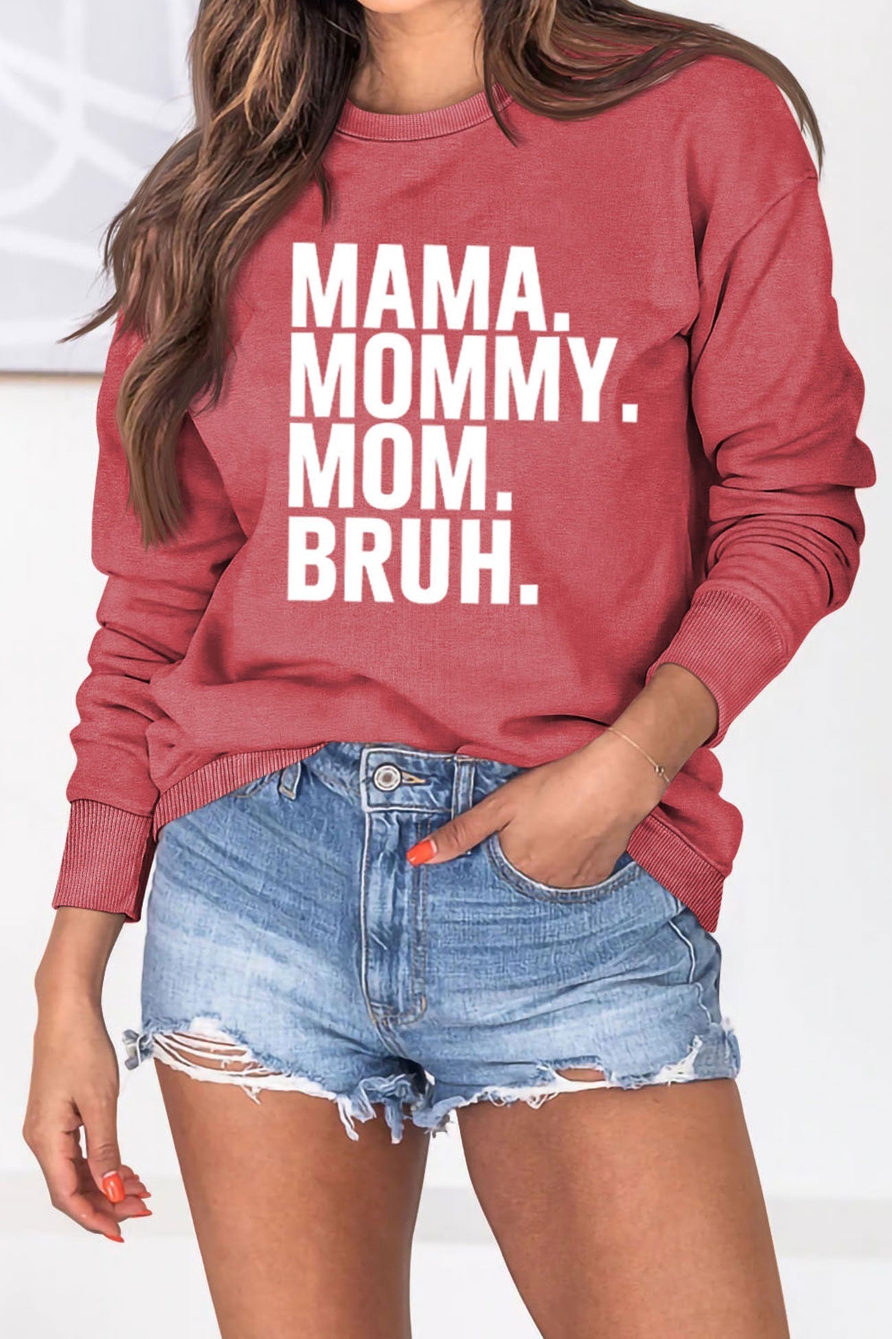 BerryBetty - The Way Call Mama Letter Printed Sweatshirt