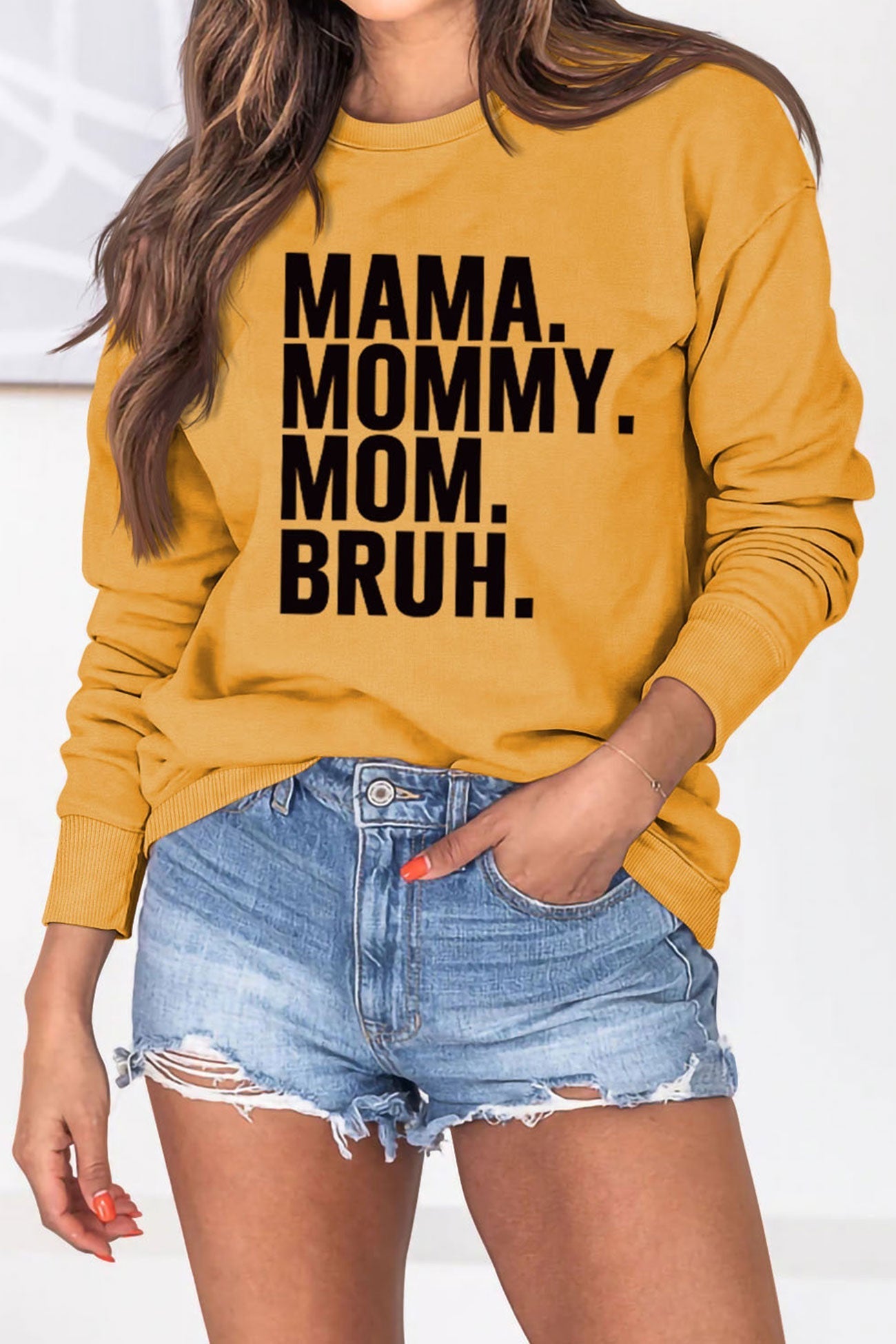 BerryBetty - The Way Call Mama Letter Printed Sweatshirt