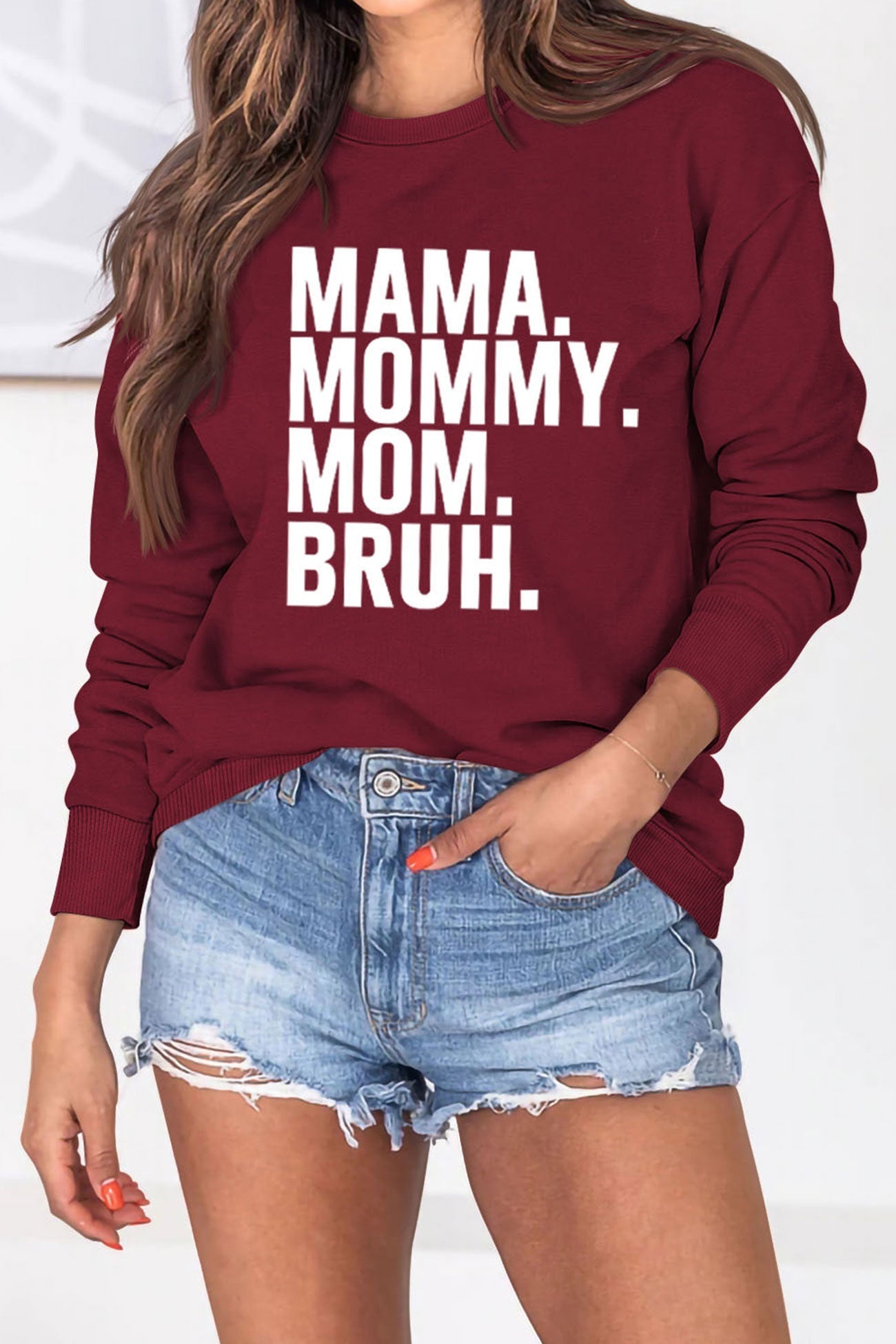 BerryBetty - The Way Call Mama Letter Printed Sweatshirt