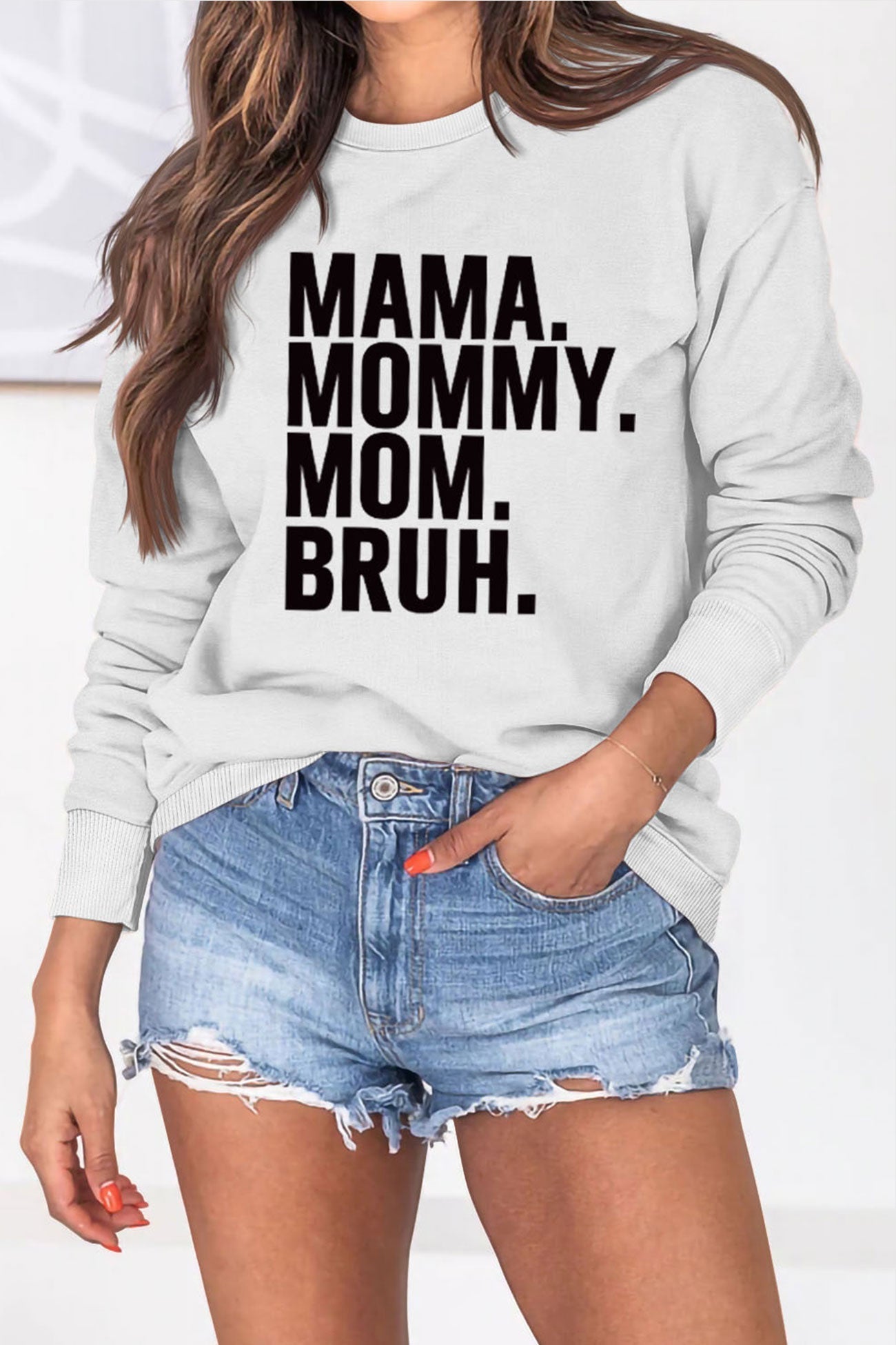 BerryBetty - The Way Call Mama Letter Printed Sweatshirt