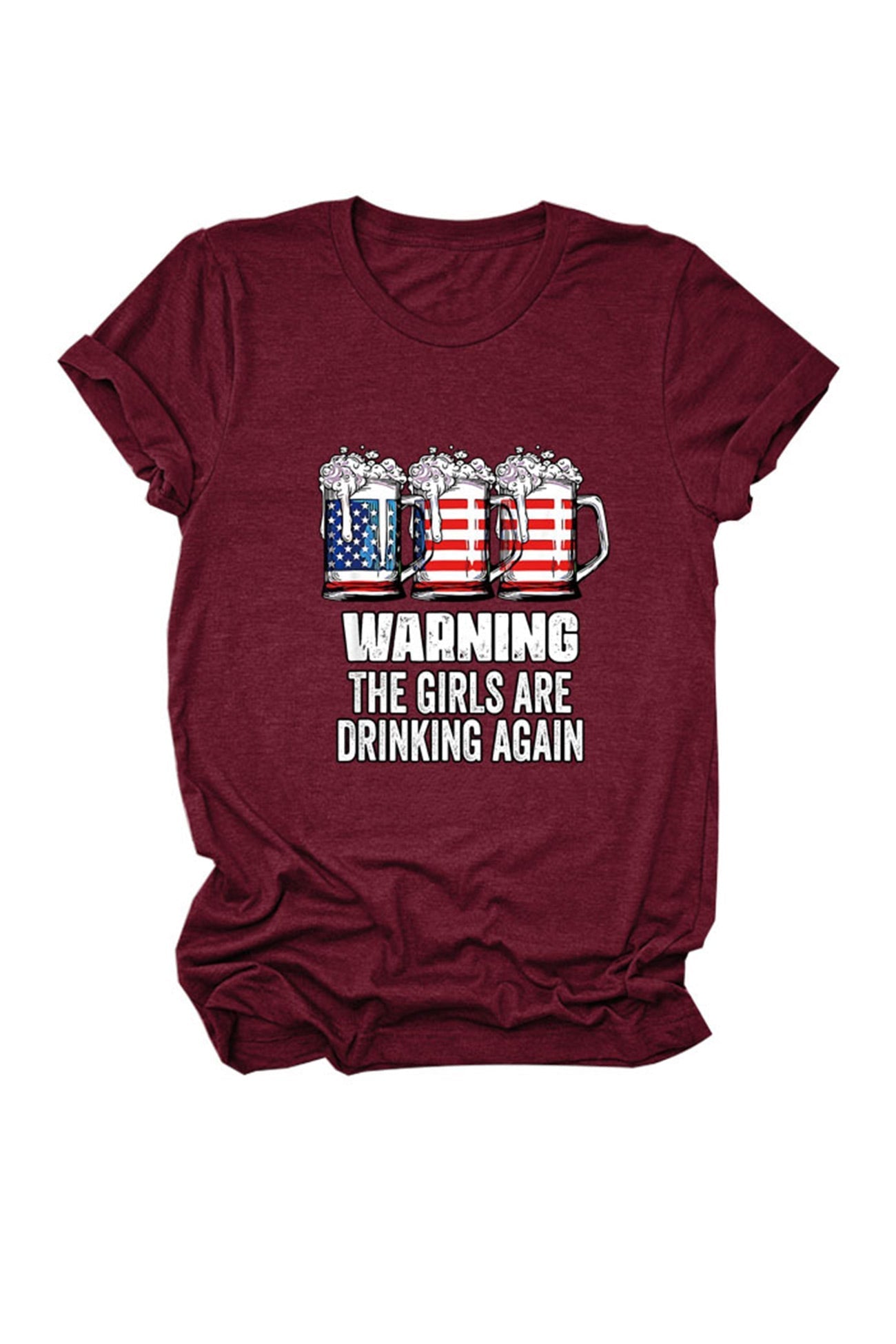 BerryBetty - Warning The Girls Are Printed T-Shirt