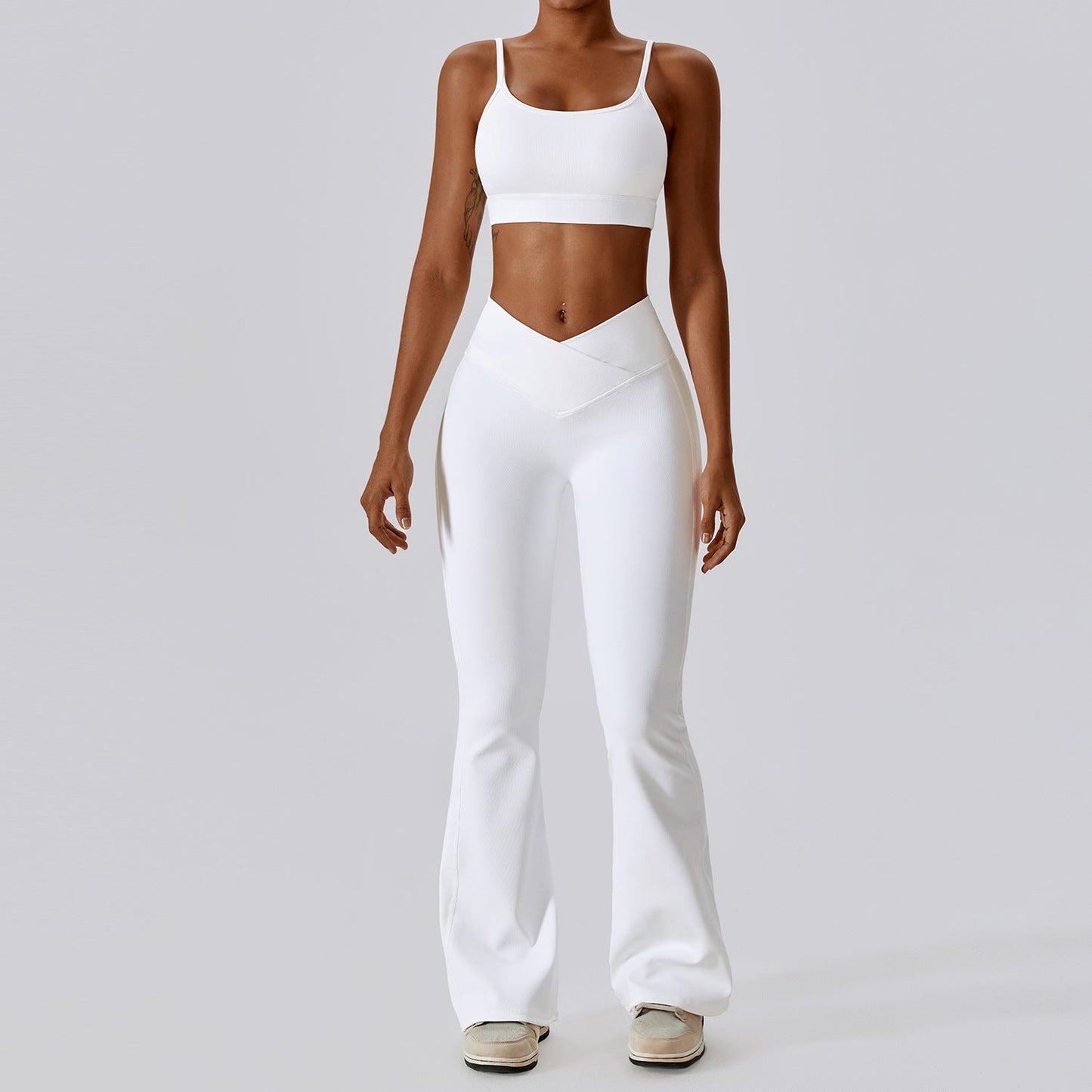 BerryBetty - Thread Abdominal Shaping High Waist Beauty Back Yoga Suit Quick Drying Push up Hip Raise Skinny Workout Exercise Outfit