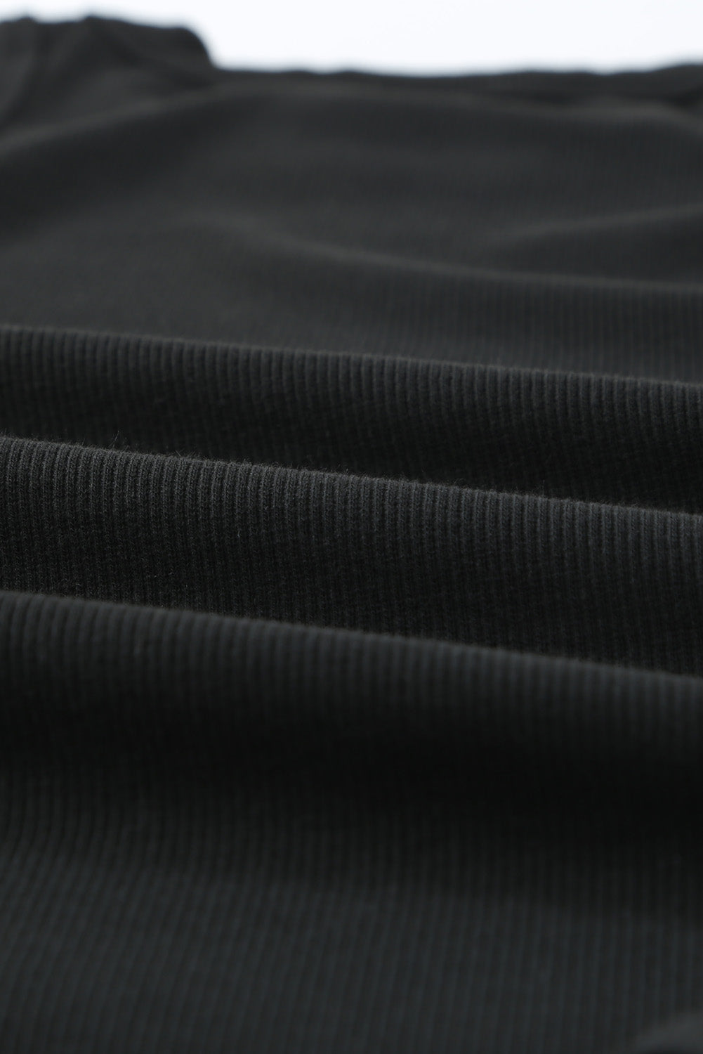 BerryBetty - Solid Black Round Neck Ribbed Tank Top