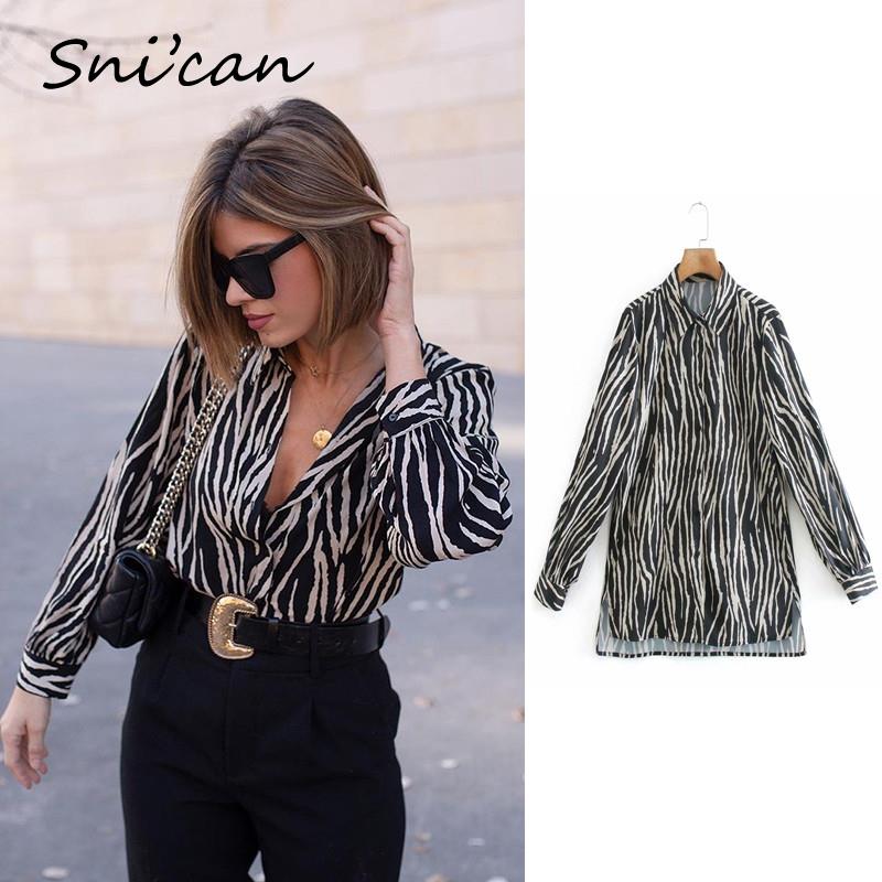 BerryBetty - women satin blouse long sleeve zebra print shirts vintage office ladies tops femme chandails fashion blusa de mujer Chandails