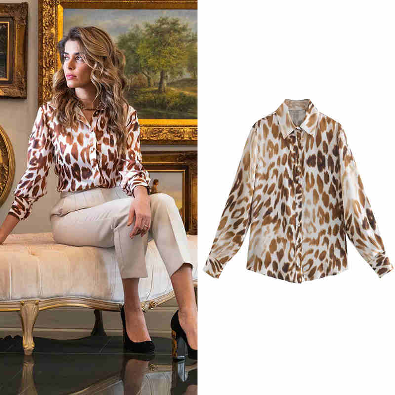 BerryBetty - women satin blouse long sleeve zebra print shirts vintage office ladies tops femme chandails fashion blusa de mujer Chandails