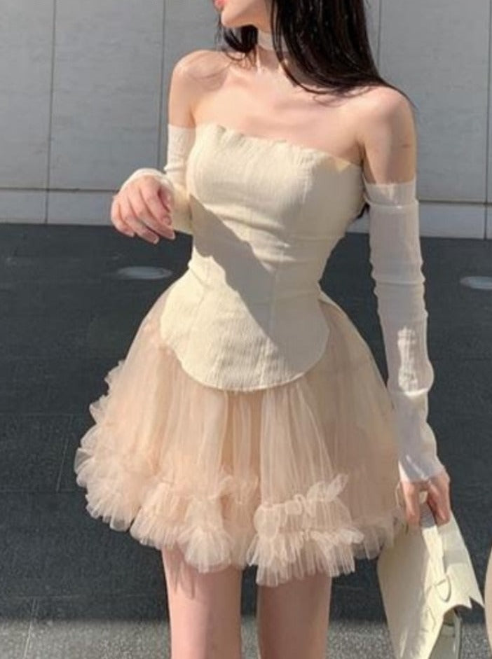 BerryBetty - Sexy Pure Color 2 Piece Dress Set Woman Elegant Y2k Mini Dress Casual Korean Fashion Short Party Dress Vintage Suits Summer New Years Eve Dresses For Women