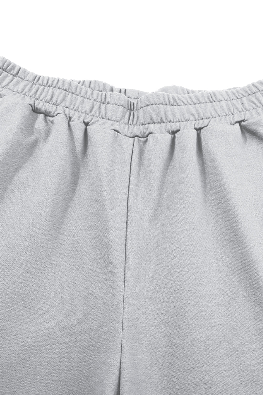 BerryBetty - Light Grey Solid Criss Cross Crop Top and Pants Active Set Loungewear