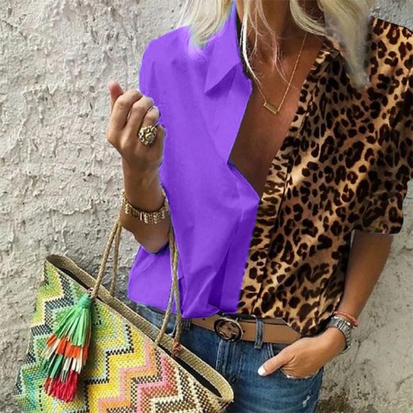 Women's Autumn Casual Deep V Neck Top Purple __stock:50 clothes refund_fee:800 tops