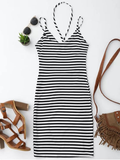 BerryBetty - Gorgeous Cut Out Striped Cami Dress