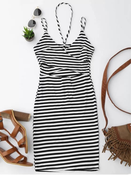 BerryBetty - Gorgeous Cut Out Striped Cami Dress