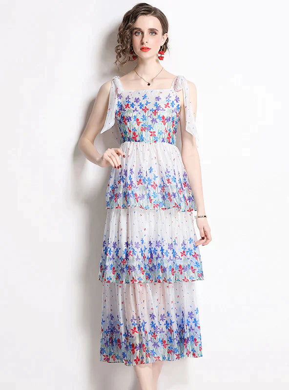 BerryBetty - Layered Print Sling Cake Dress