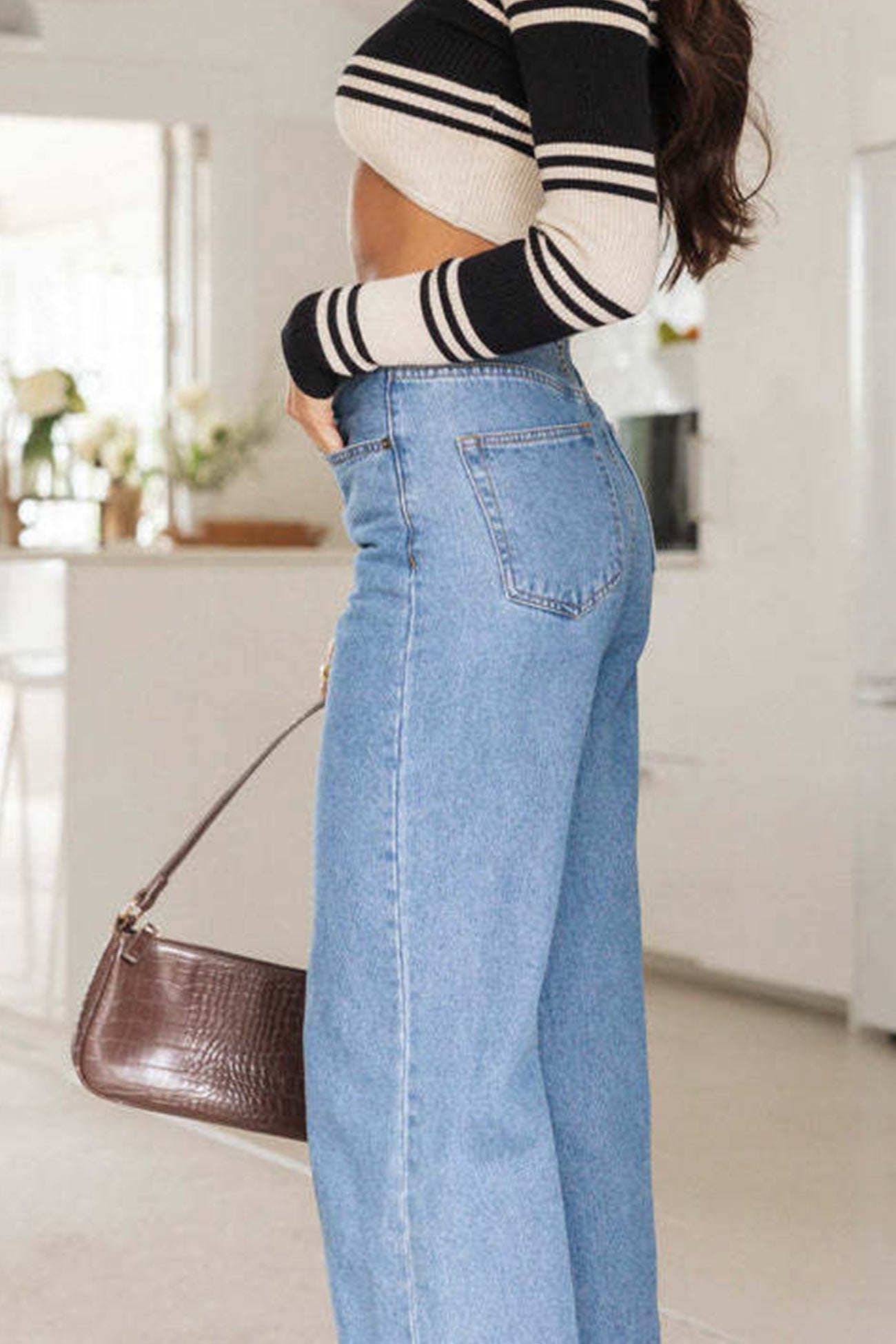 BerryBetty - Straight Wide-leg High Rise Jeans