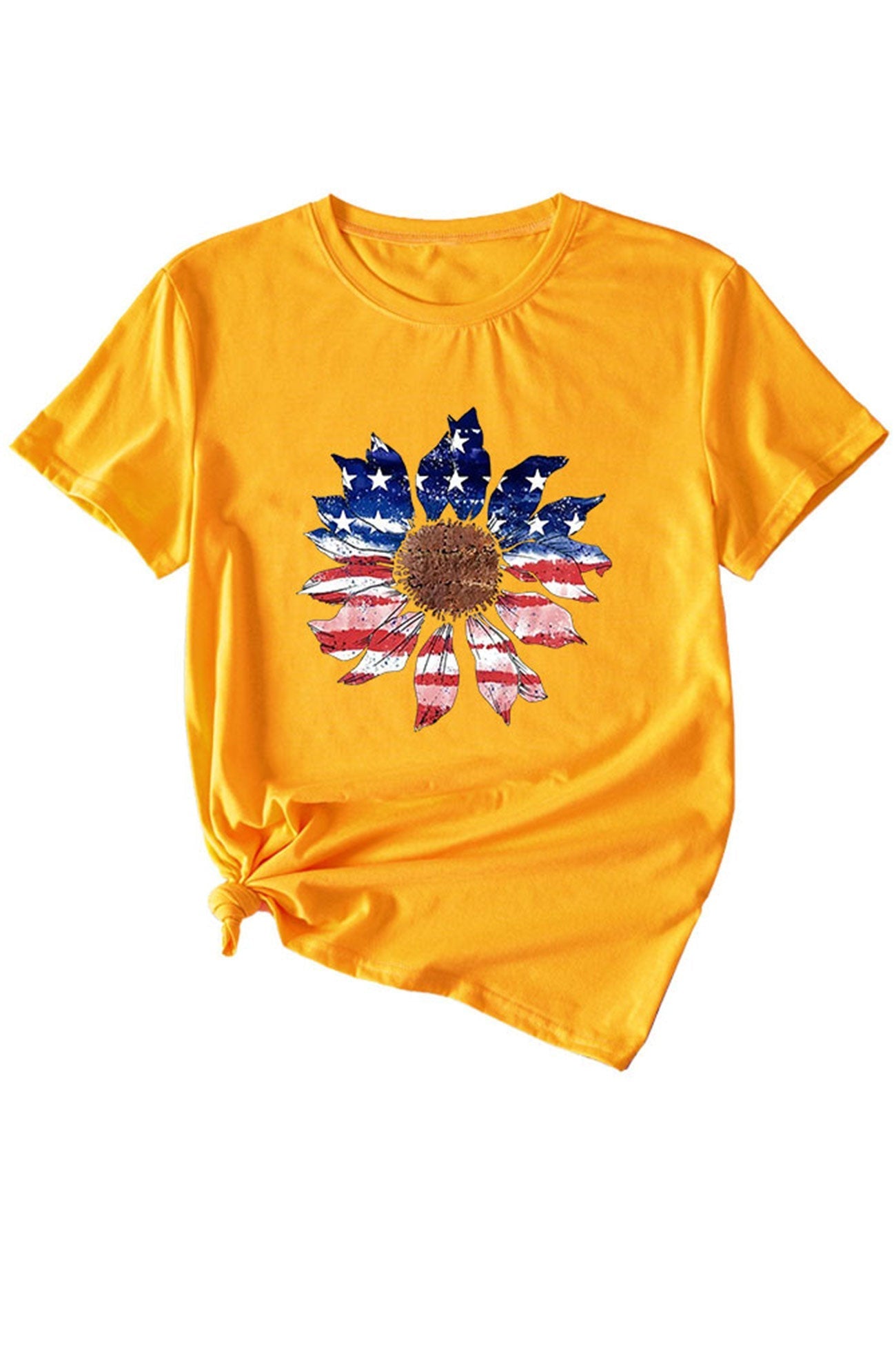 BerryBetty - Sunflower Flag Print T-shirt