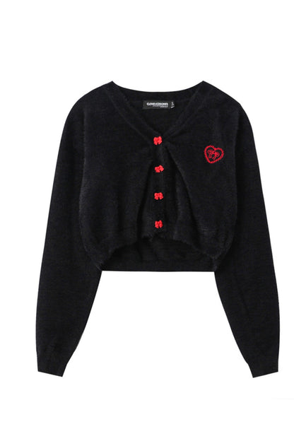 BerryBetty - V Neck Solid Color Cardigan