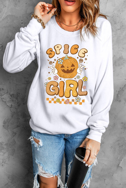 BerryBetty - Round Neck Long Sleeve SPICE GIRL Graphic Sweatshirt