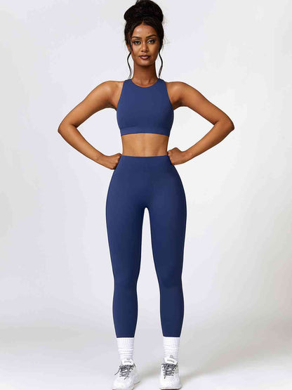 BerryBetty - Cutout Cropped Sport Tank and Leggings Set