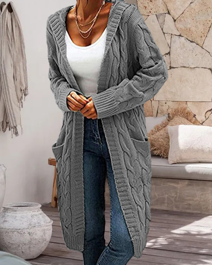 BerryBetty - Casual Long Solid Color Cardigan