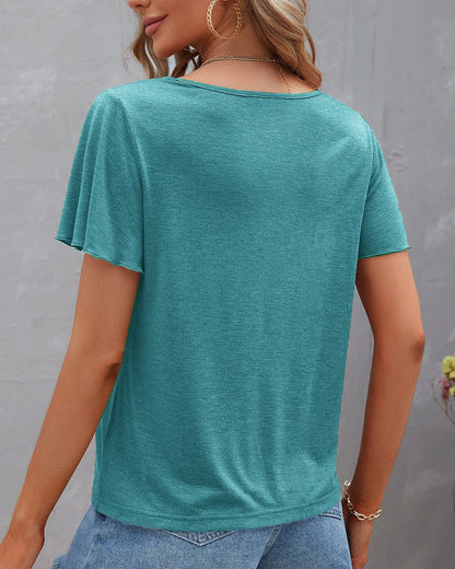 BerryBetty - Solid color Cut Out T-shirt