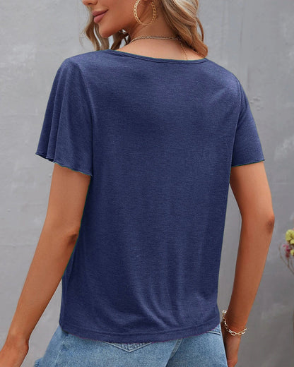 BerryBetty - Solid color Cut Out T-shirt