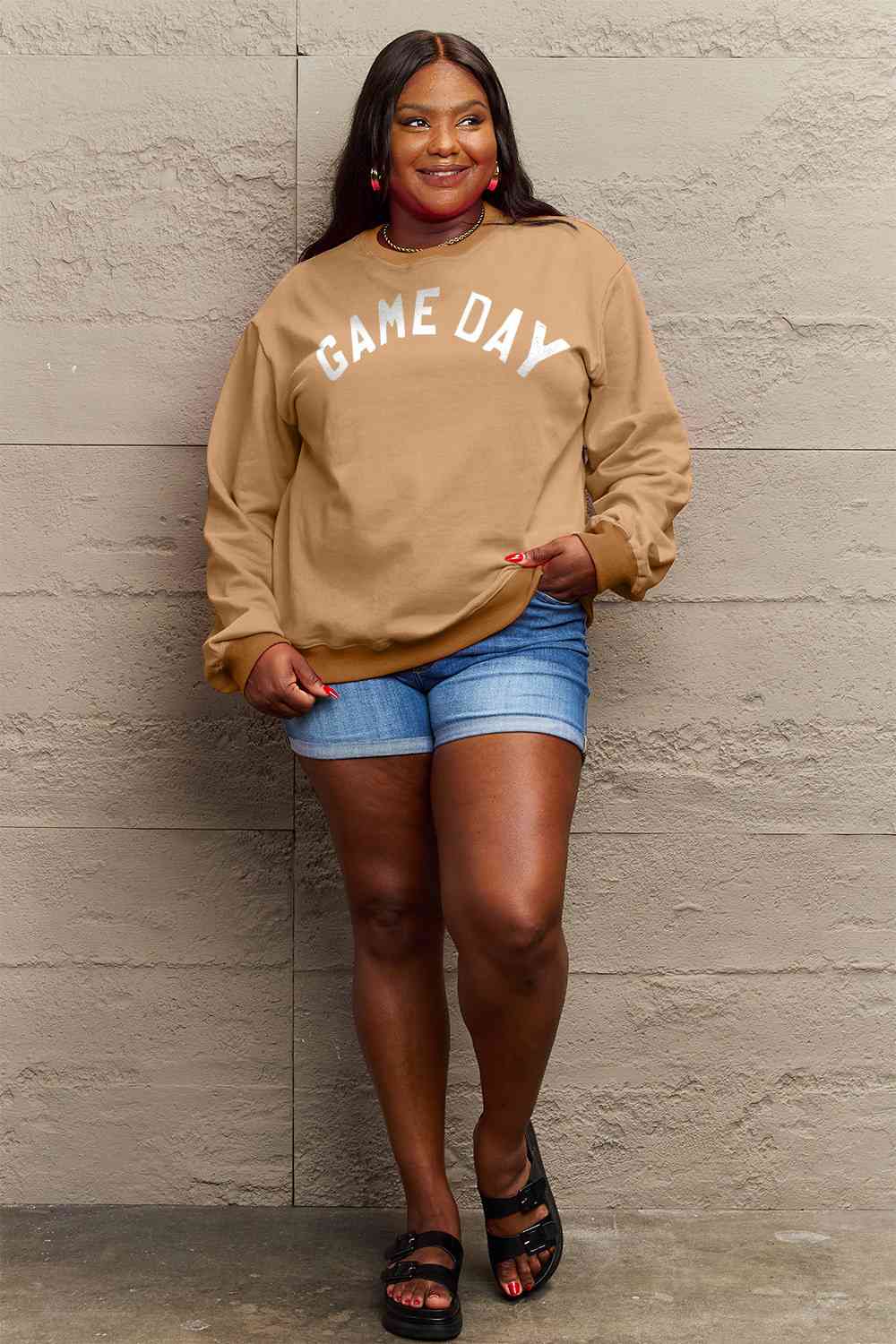 BerryBetty - Simply Love Full Size GAME DAY Graphic Sweatshirt