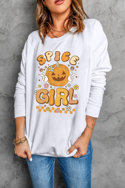 BerryBetty - Round Neck Long Sleeve SPICE GIRL Graphic Sweatshirt