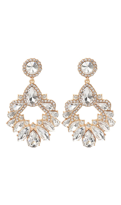 BerryBetty - WHITE CRYSTAL CHANDELIER DROP EARRINGS