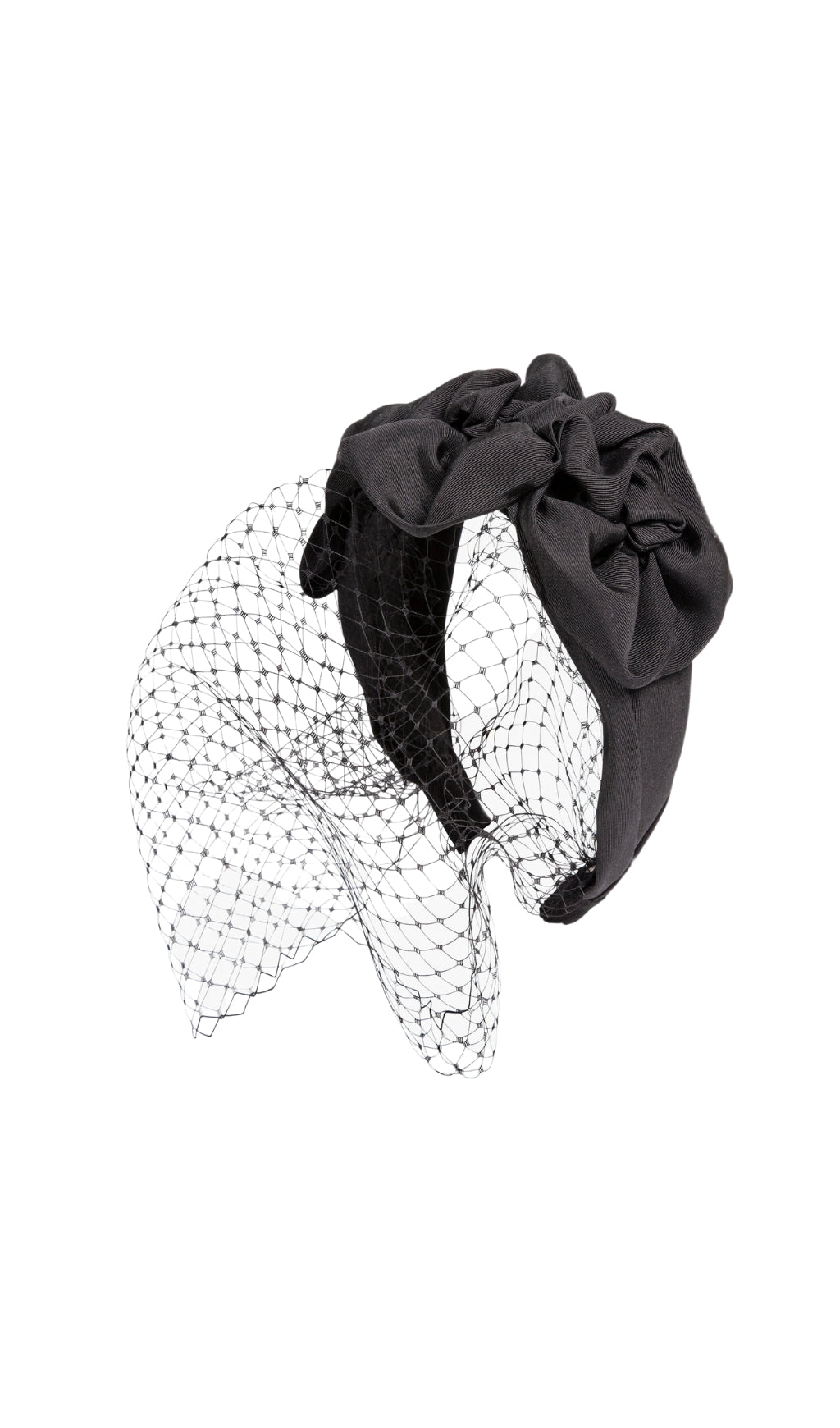 BerryBetty - TRIPLE ROSETTE WITH VEIL IN BLACK