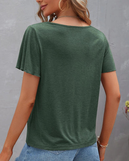 BerryBetty - Solid color Cut Out T-shirt