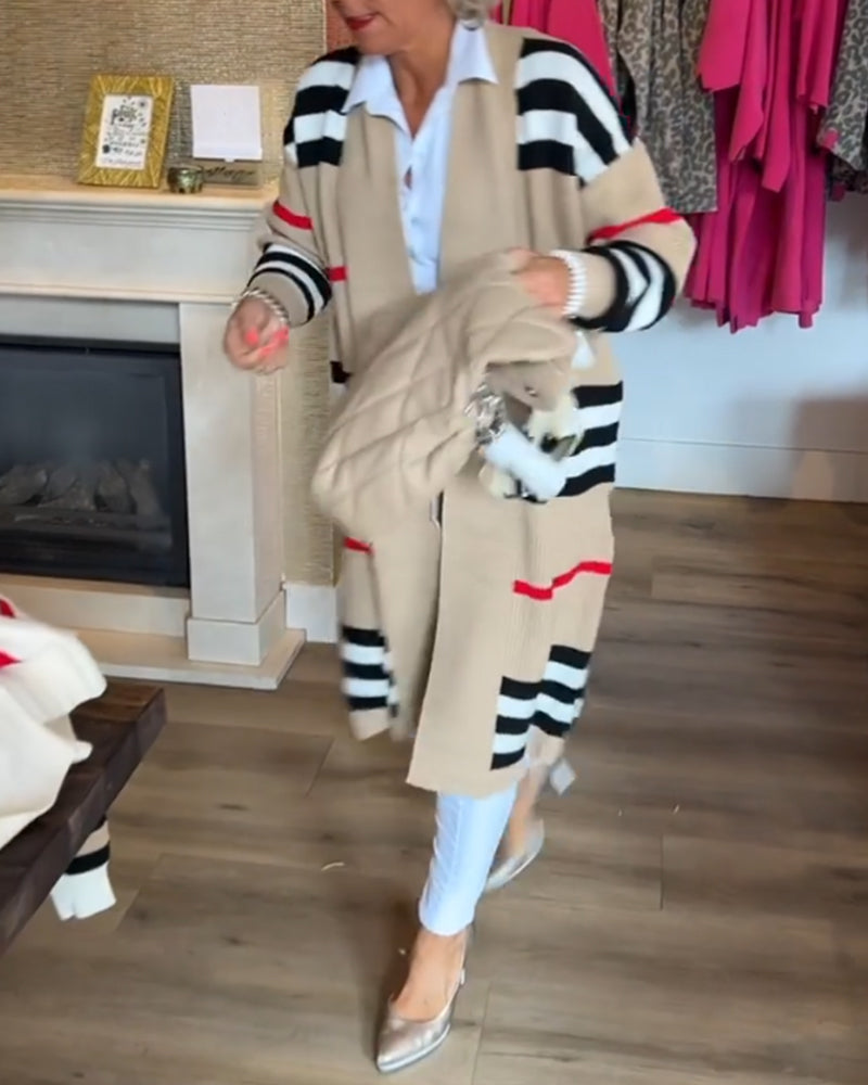 BerryBetty - Long Sleeve Striped Cardigan