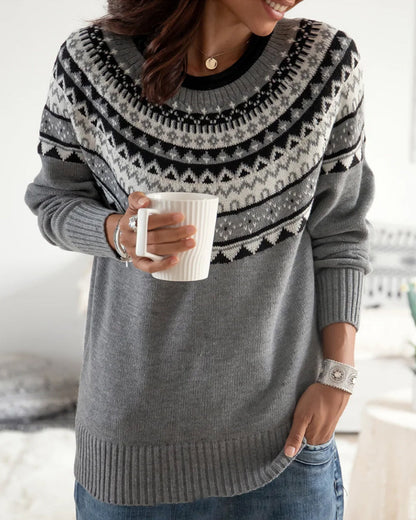 BerryBetty - Sweaters with round neck and geometric print