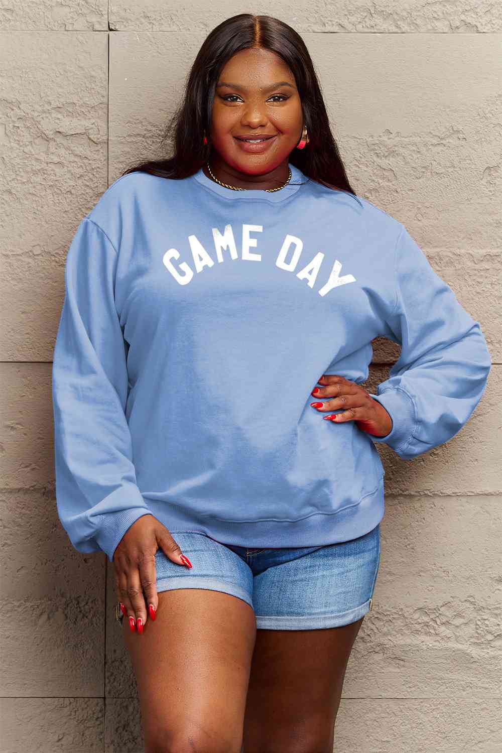 BerryBetty - Simply Love Full Size GAME DAY Graphic Sweatshirt