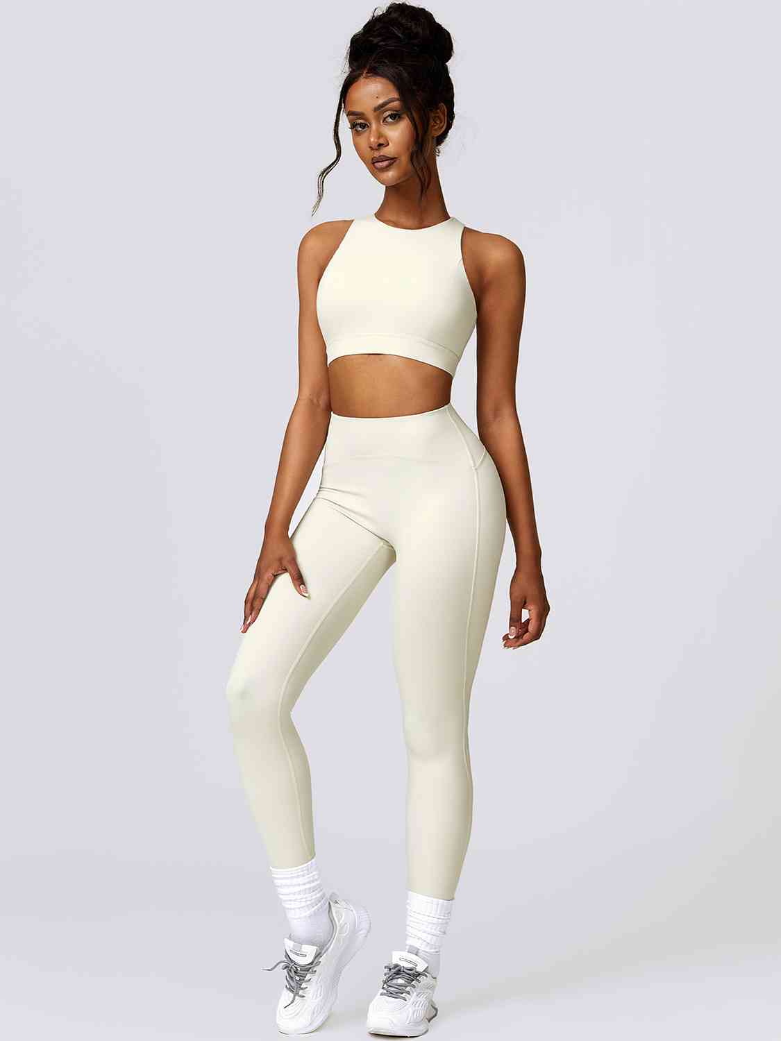 BerryBetty - Cutout Cropped Sport Tank and Leggings Set