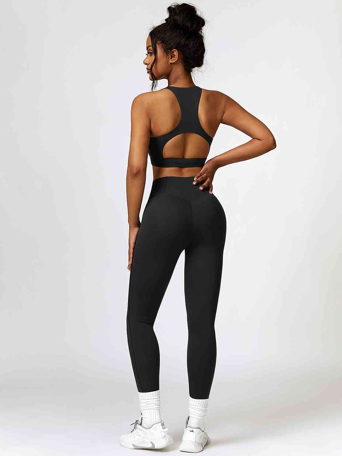 BerryBetty - Cutout Cropped Sport Tank and Leggings Set