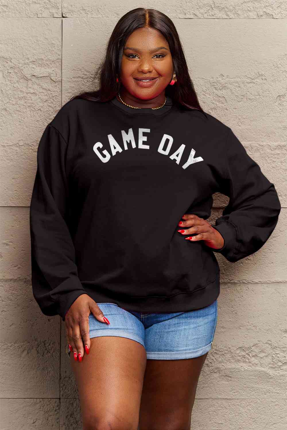 BerryBetty - Simply Love Full Size GAME DAY Graphic Sweatshirt