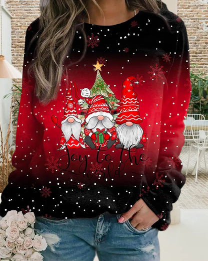 BerryBetty - Christmas pattern gradient sweatshirt