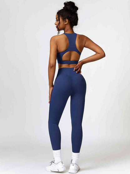 BerryBetty - Cutout Cropped Sport Tank and Leggings Set