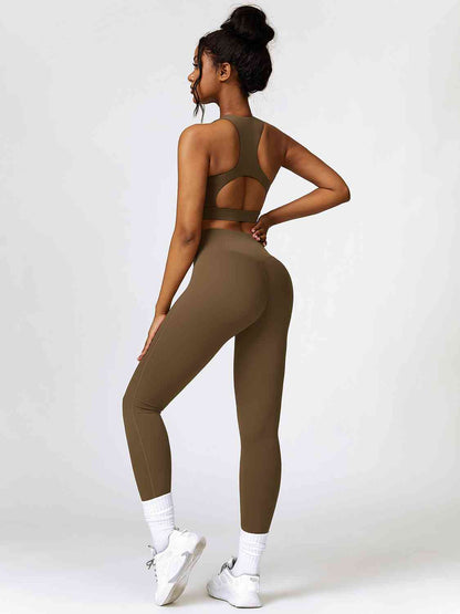 BerryBetty - Cutout Cropped Sport Tank and Leggings Set