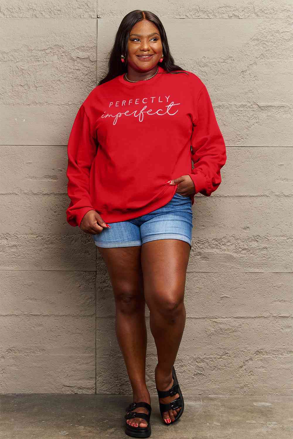 BerryBetty - Simply Love Full Size Graphic Round Neck Sweatshirt