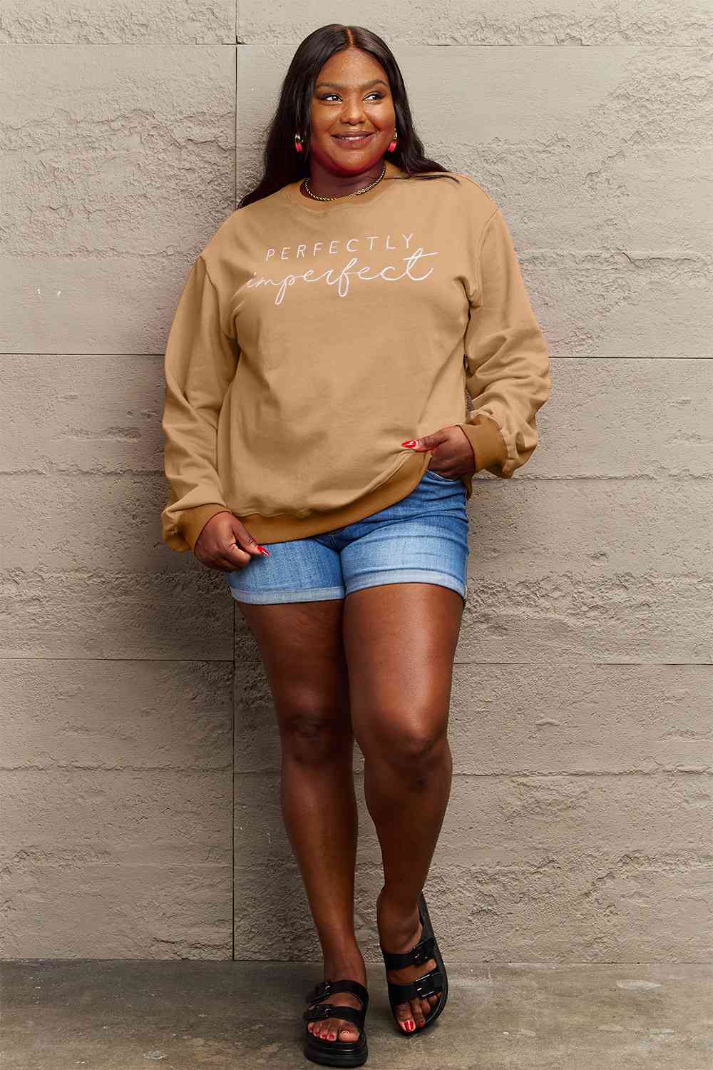 BerryBetty - Simply Love Full Size Graphic Round Neck Sweatshirt