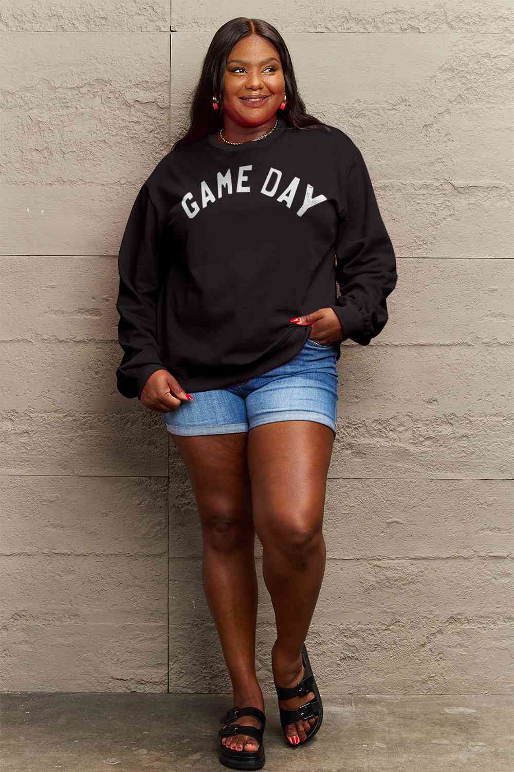 BerryBetty - Simply Love Full Size GAME DAY Graphic Sweatshirt