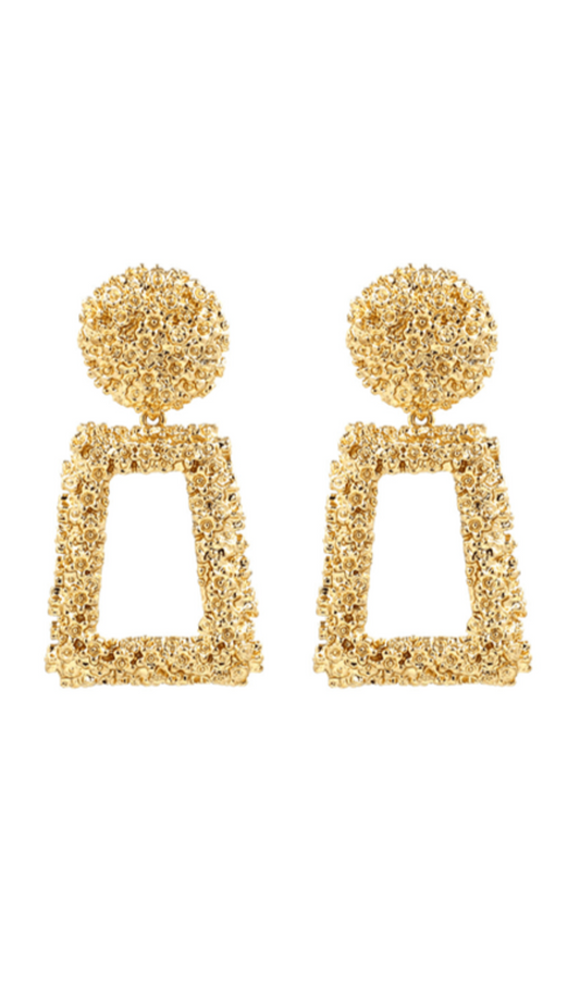 BerryBetty - TEXTURED DOOR KNOCKER PLATED EARRINGS