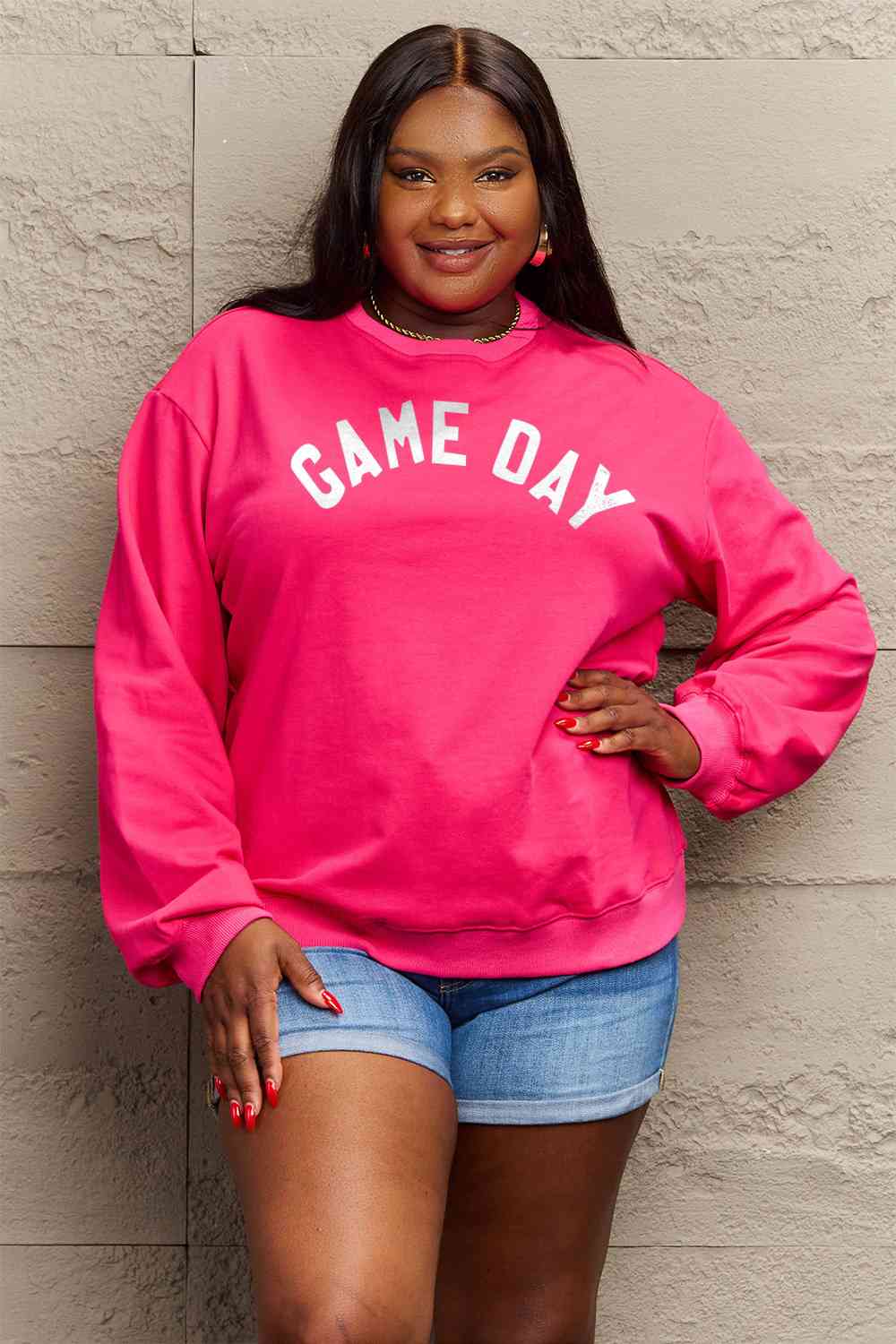 BerryBetty - Simply Love Full Size GAME DAY Graphic Sweatshirt