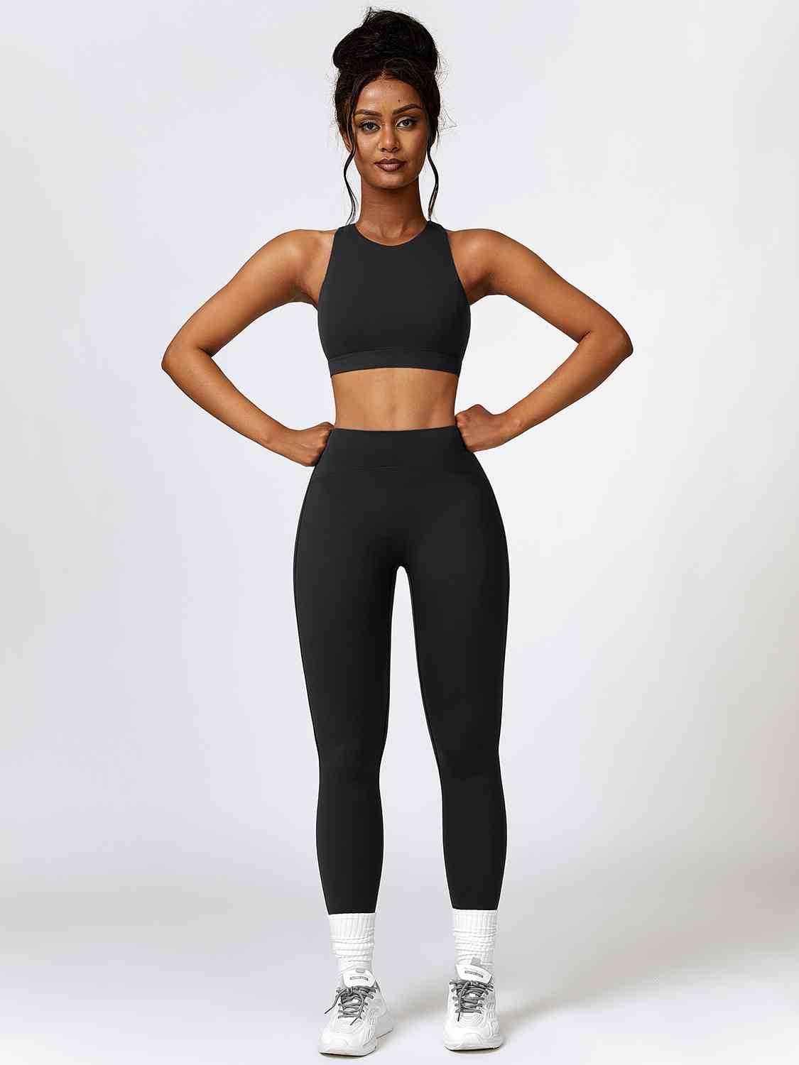 BerryBetty - Cutout Cropped Sport Tank and Leggings Set